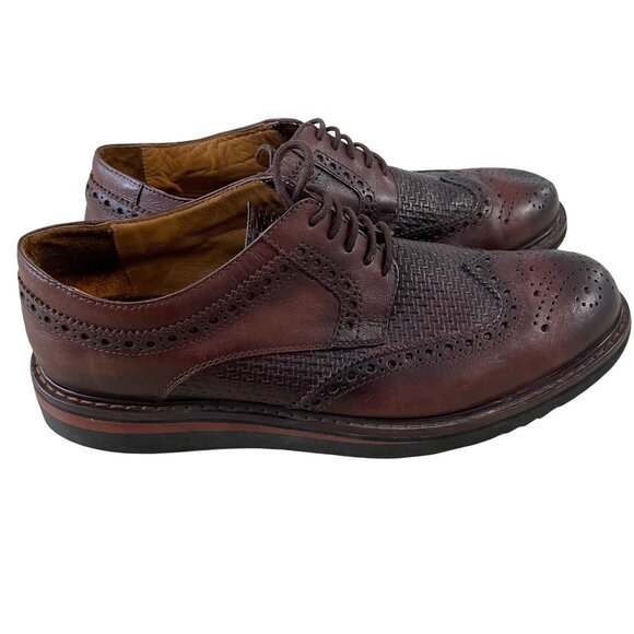 Belvedere Luis Mens Wingtip Dress Shoes Brown Leather Size 11 M Made In Brazil - Picture 1 of 8